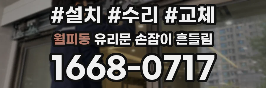 월피동 유리문 손잡이 흔들림