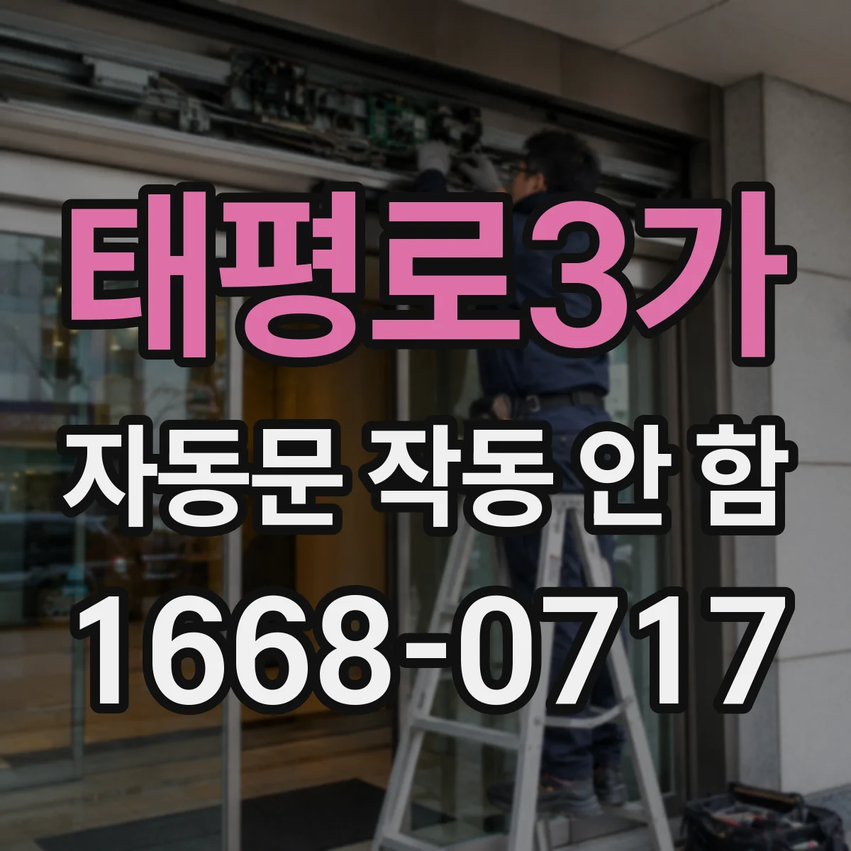 태평로3가 자동문 작동 안 함