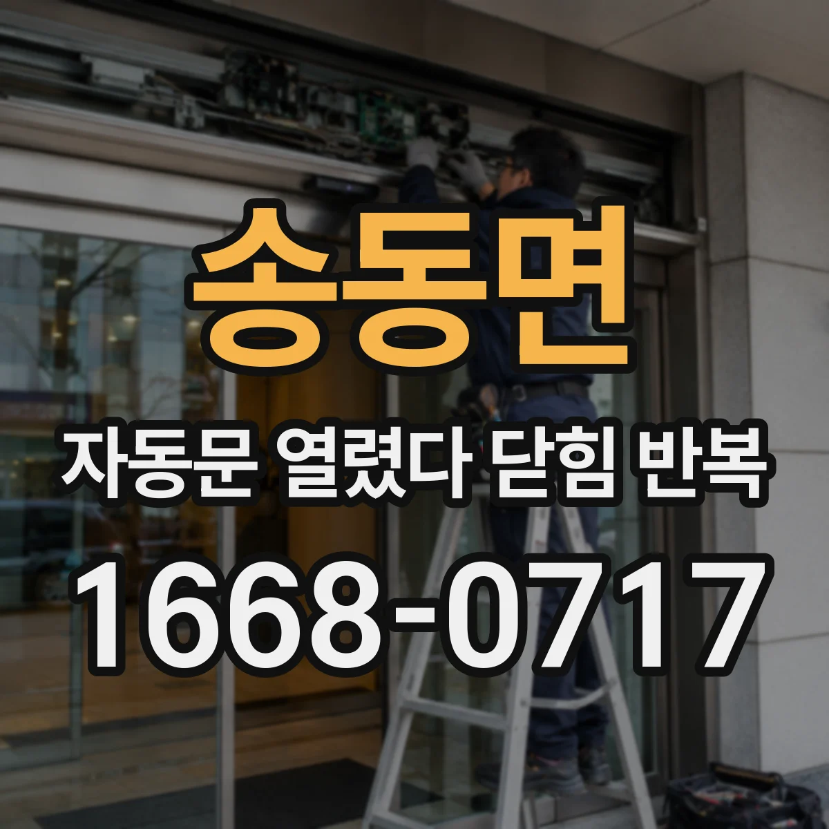 송동면 자동문 열렸다 닫힘 반복