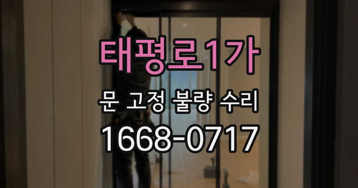 태평로1가 문 고정 불량 수리