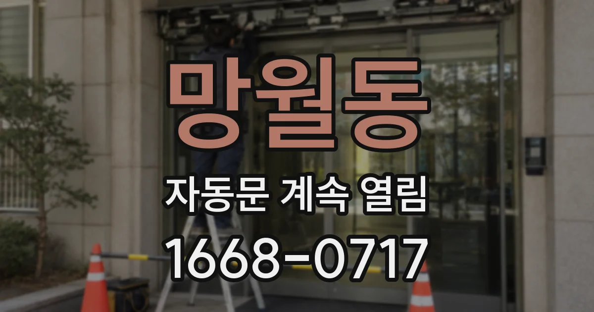 망월동 자동문 계속 열림