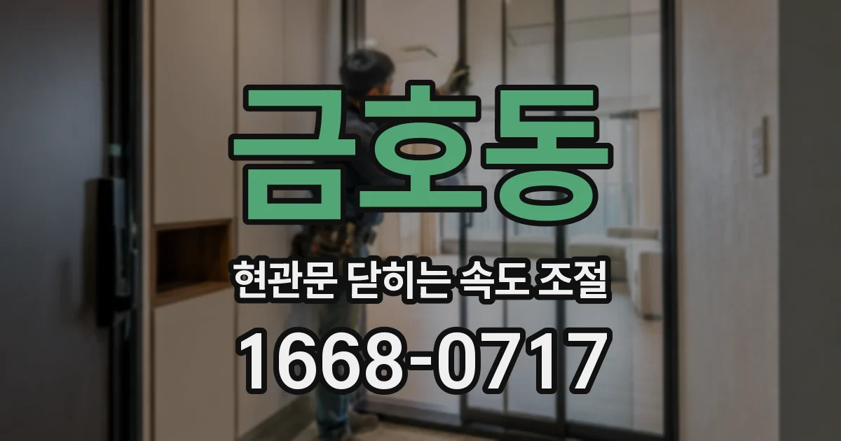 금호동 현관문 닫히는 속도 조절