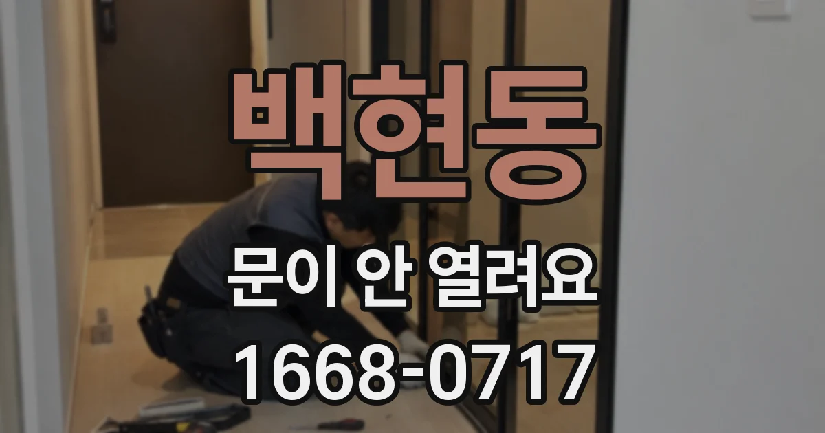 백현동 문이 안 열려요