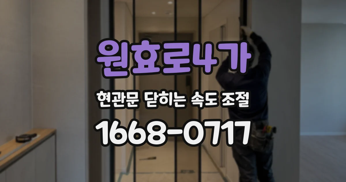 원효로4가 현관문 닫히는 속도 조절