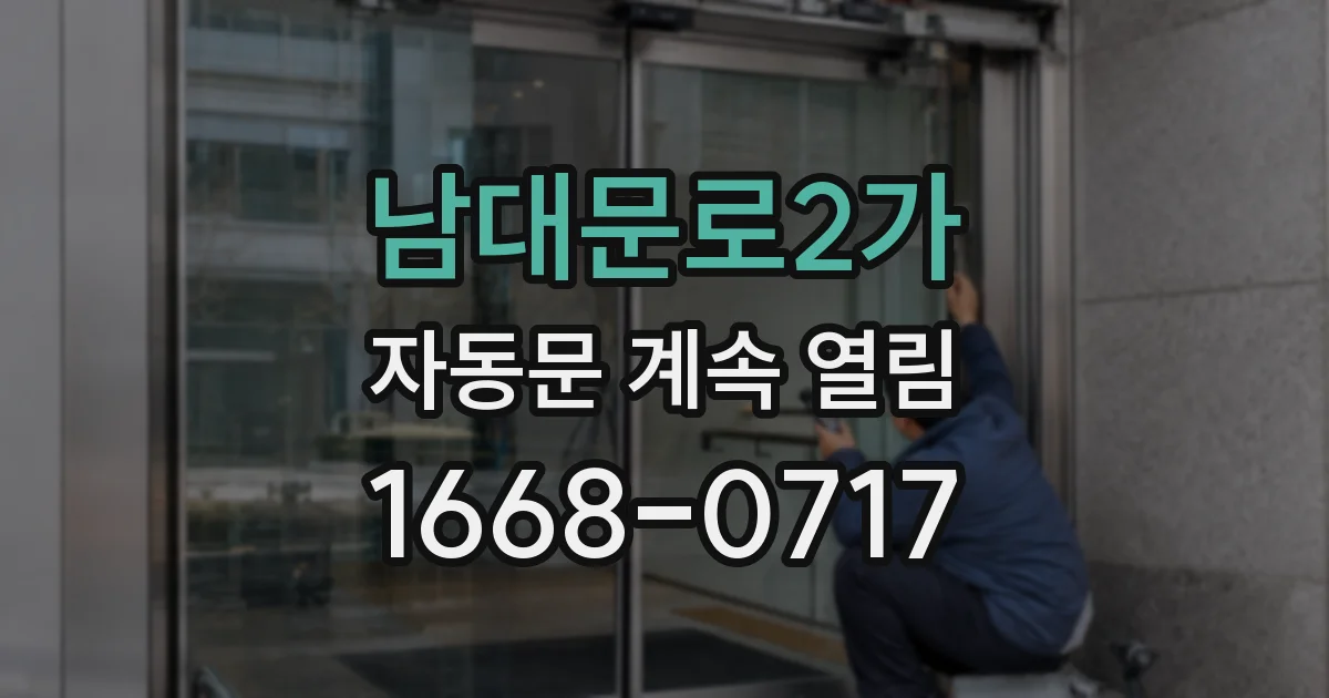 남대문로2가 자동문 계속 열림