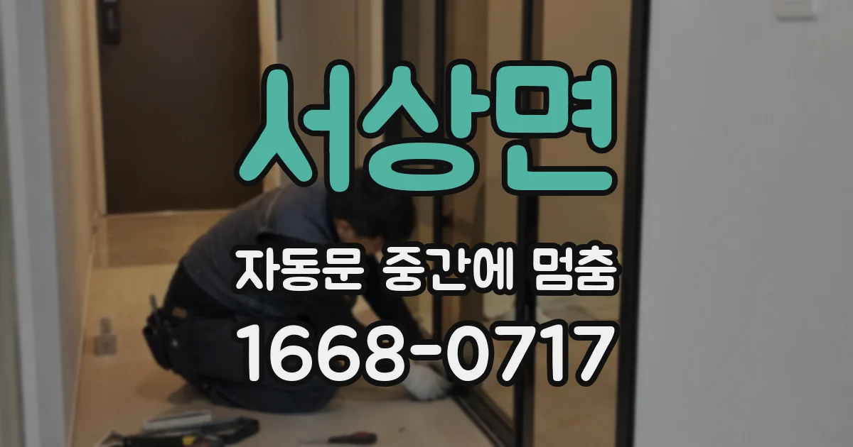 서상면 자동문 중간에 멈춤
