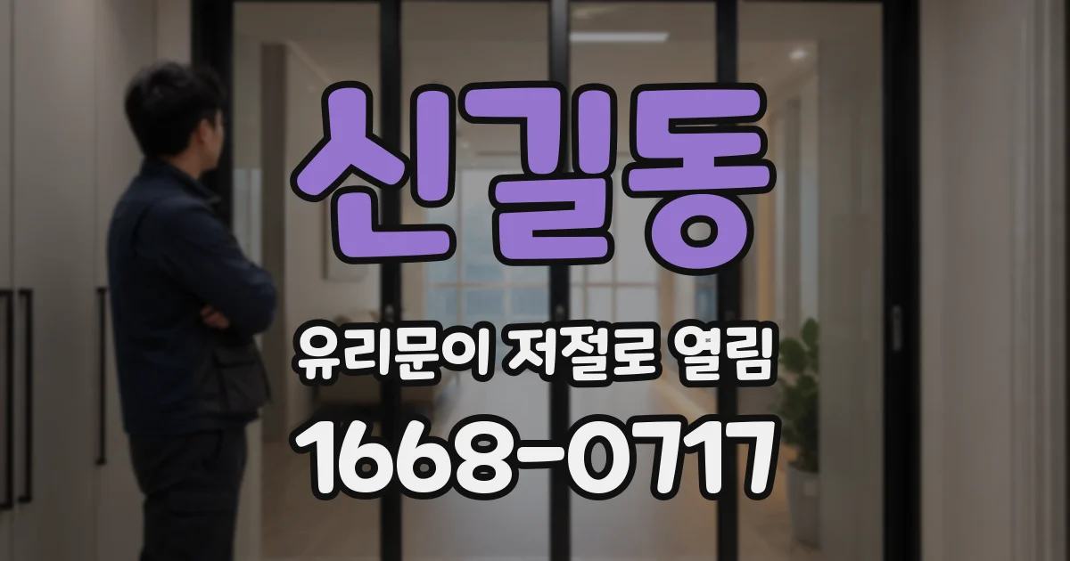 신길동 유리문이 저절로 열림
