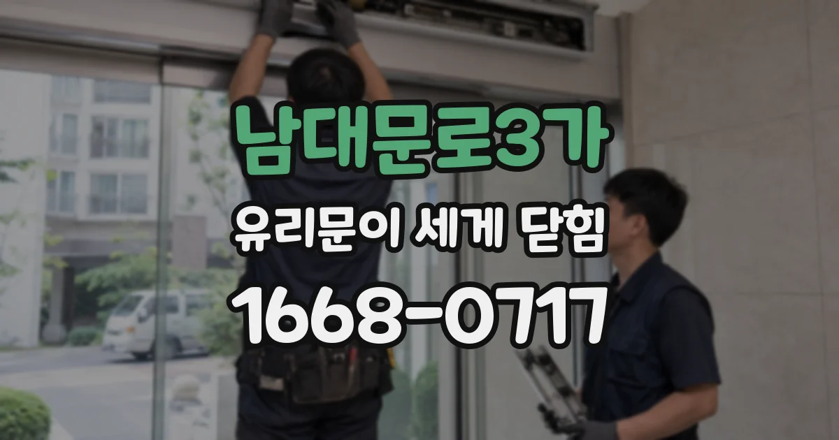 남대문로3가 유리문이 세게 닫힘