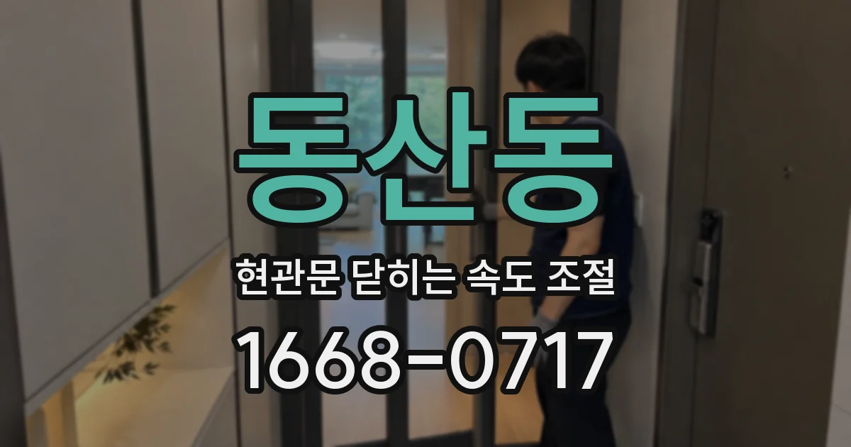 동산동 현관문 닫히는 속도 조절