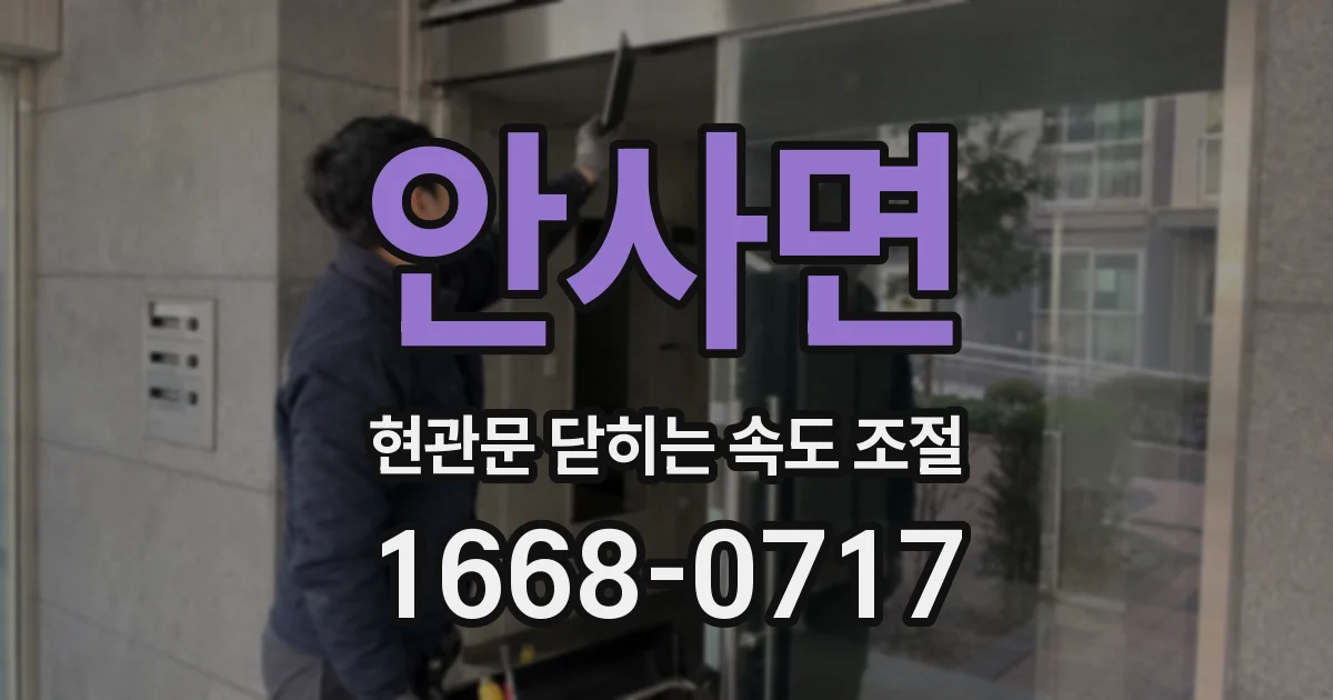 안사면 현관문 닫히는 속도 조절