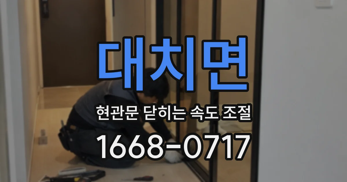 대치면 현관문 닫히는 속도 조절