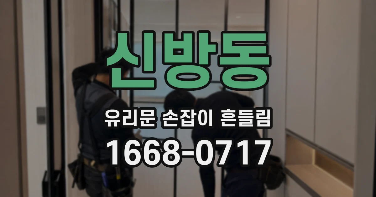 신방동 유리문 손잡이 흔들림