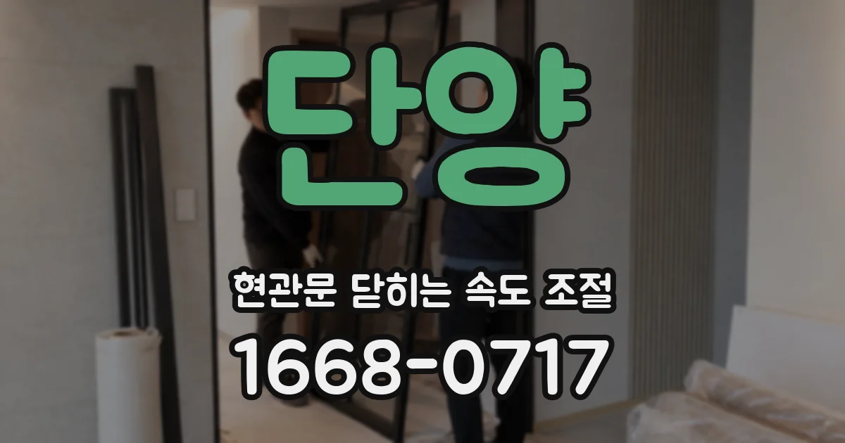 단양 현관문 닫히는 속도 조절