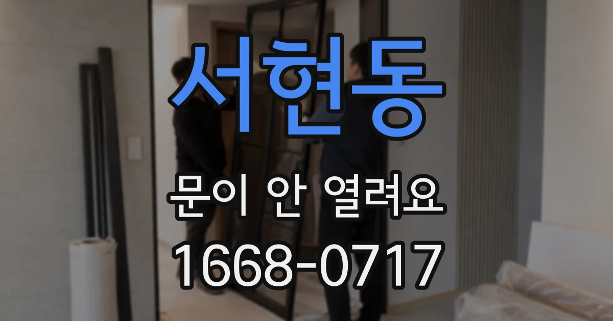 서현동 문이 안 열려요