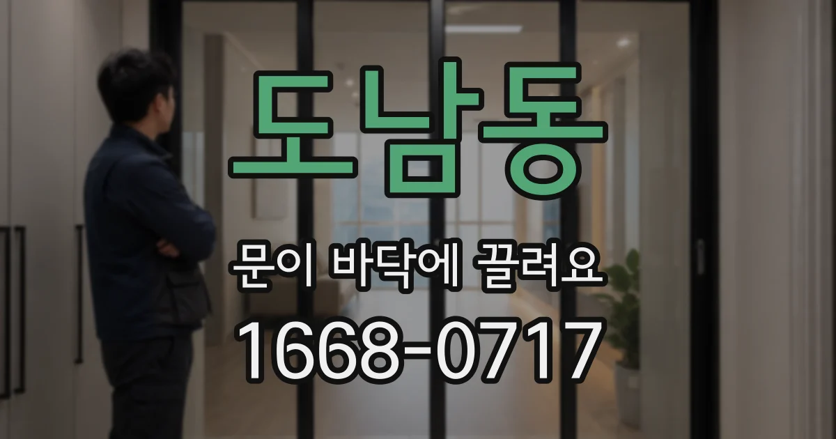 도남동 문이 바닥에 끌려요