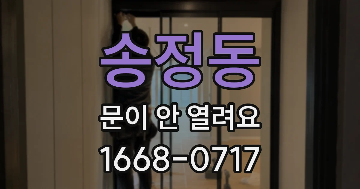 송정동 문이 안 열려요