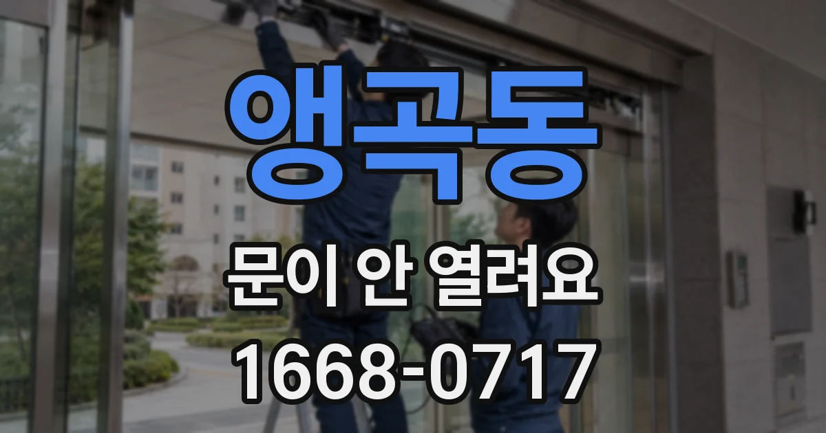 앵곡동 문이 안 열려요