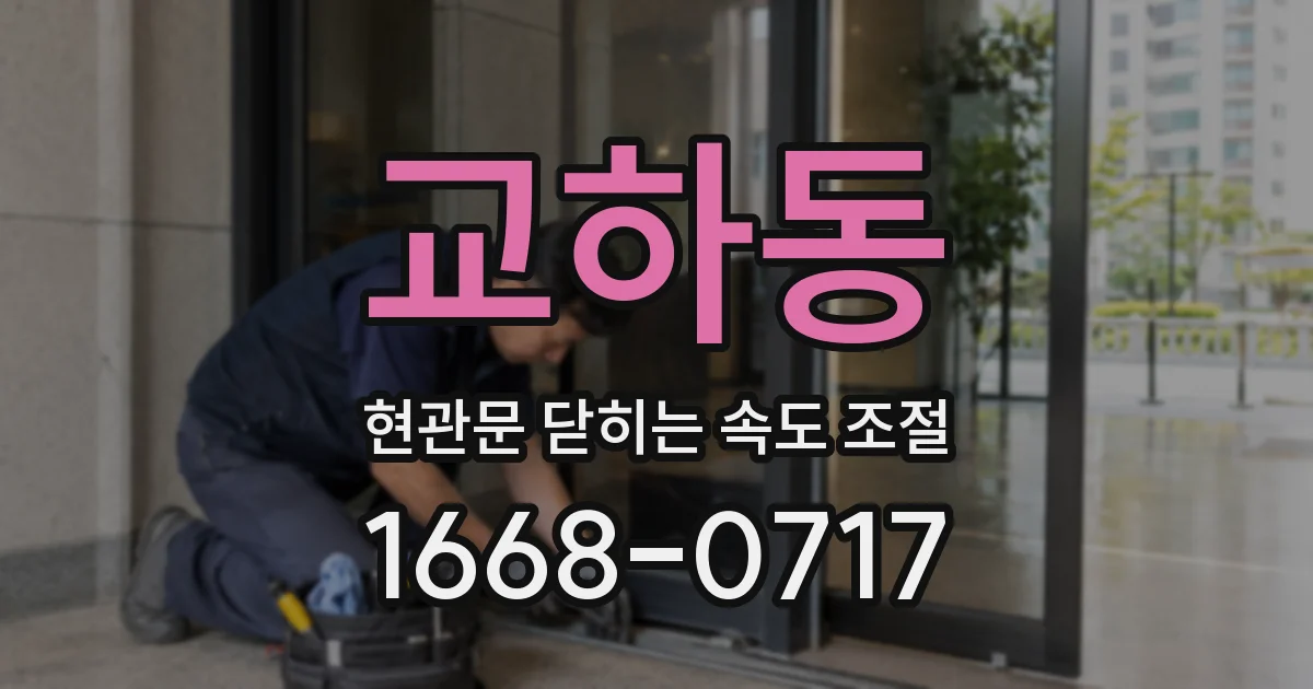 교하동 현관문 닫히는 속도 조절