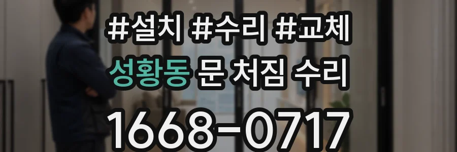 성황동 문 처짐 수리