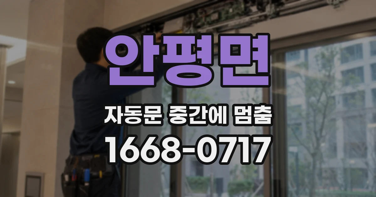 안평면 자동문 중간에 멈춤