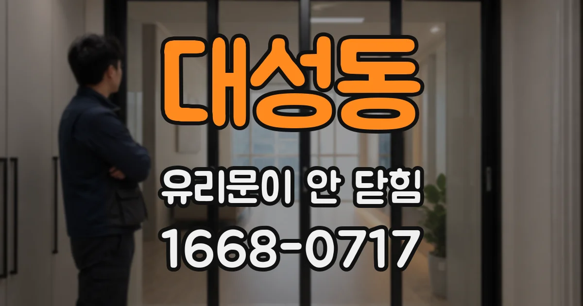 대성동 유리문이 안 닫힘