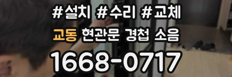 교동 현관문 경첩 소음