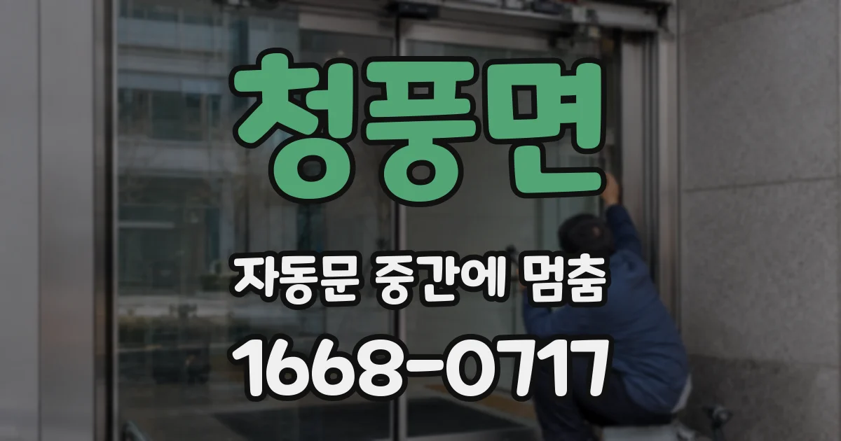 청풍면 자동문 중간에 멈춤