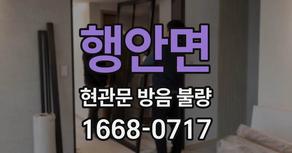 행안면 현관문 방음 불량