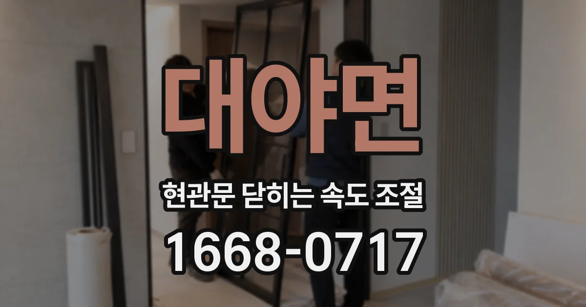 대야면 현관문 닫히는 속도 조절