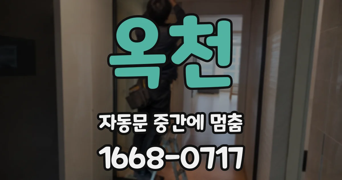 옥천 자동문 중간에 멈춤