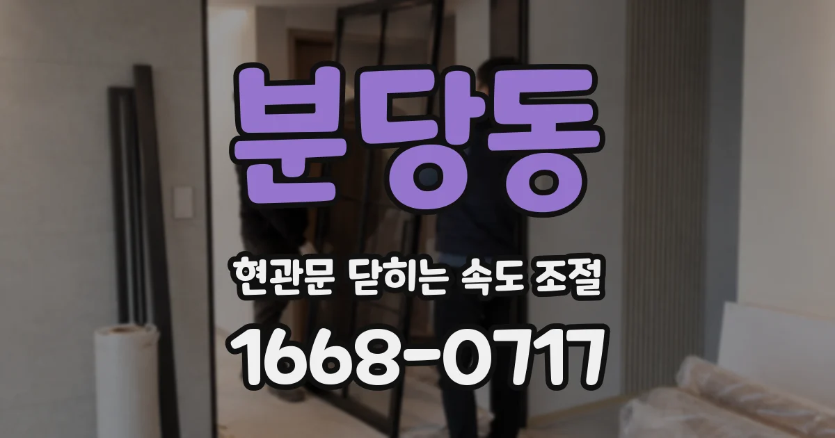 분당동 현관문 닫히는 속도 조절
