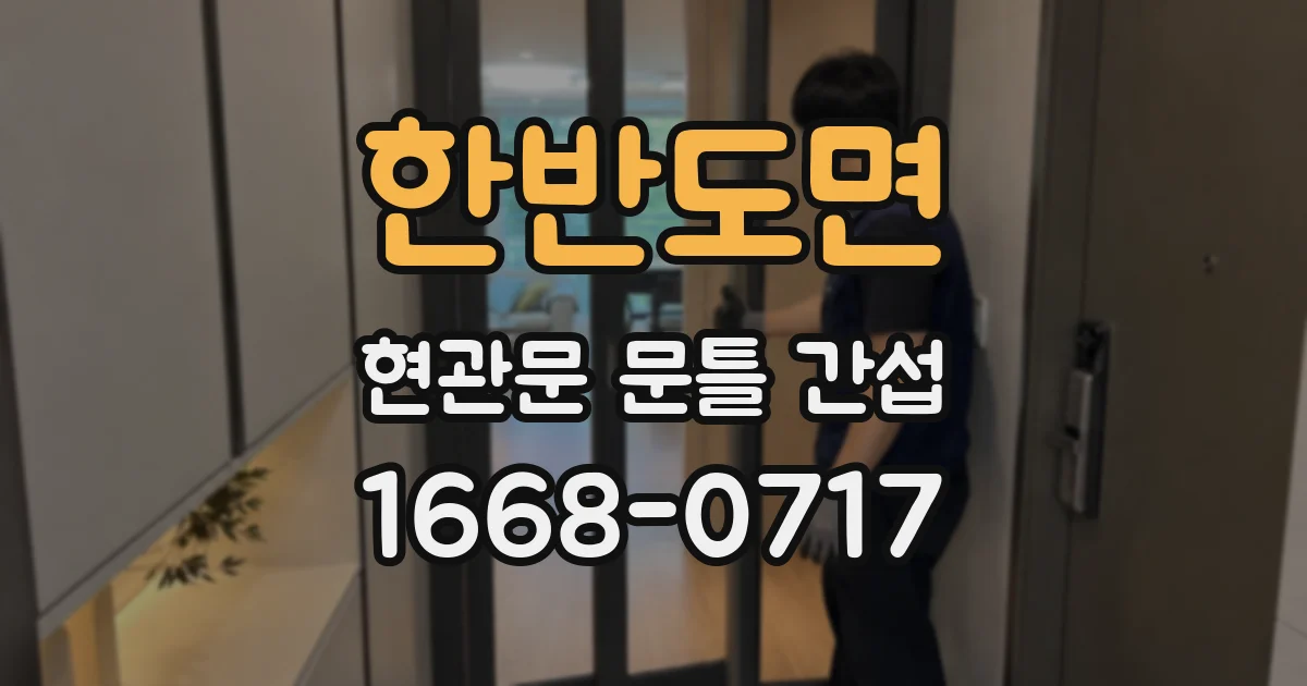 한반도면 현관문 문틀 간섭