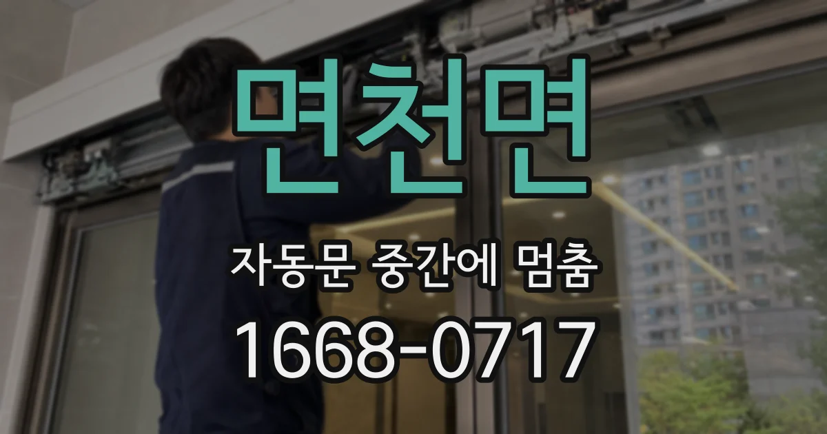 면천면 자동문 중간에 멈춤