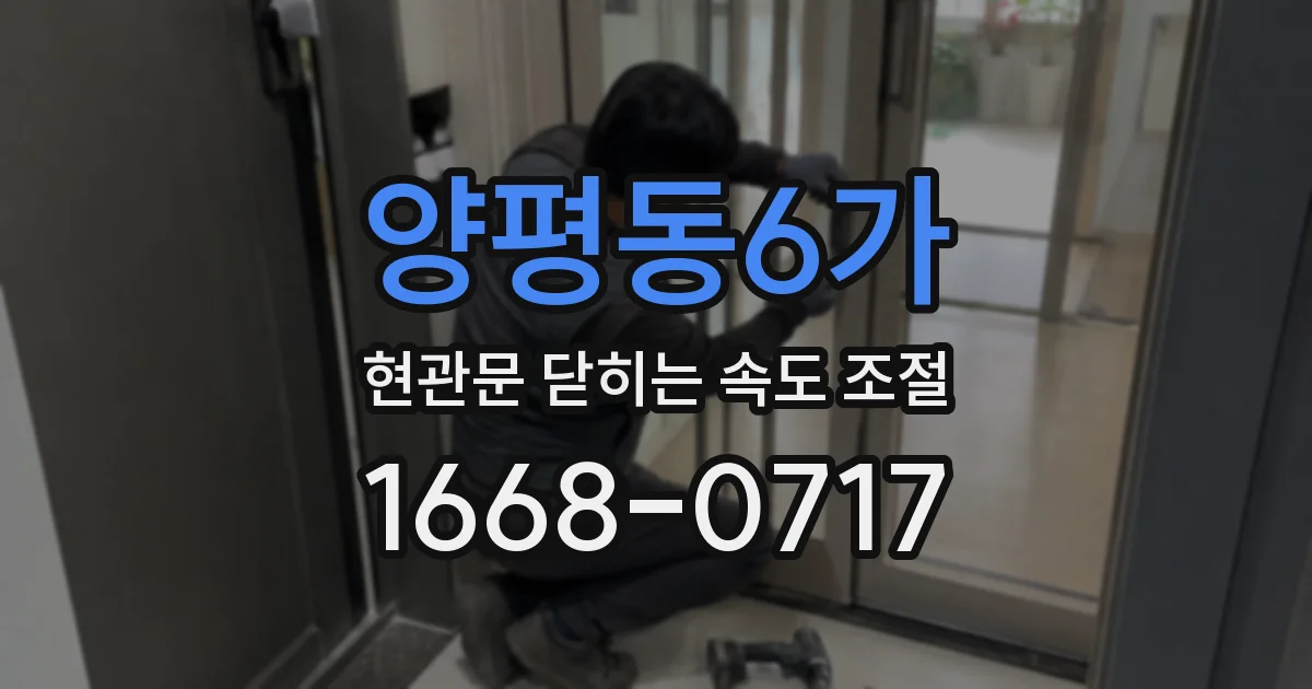 양평동6가 현관문 닫히는 속도 조절