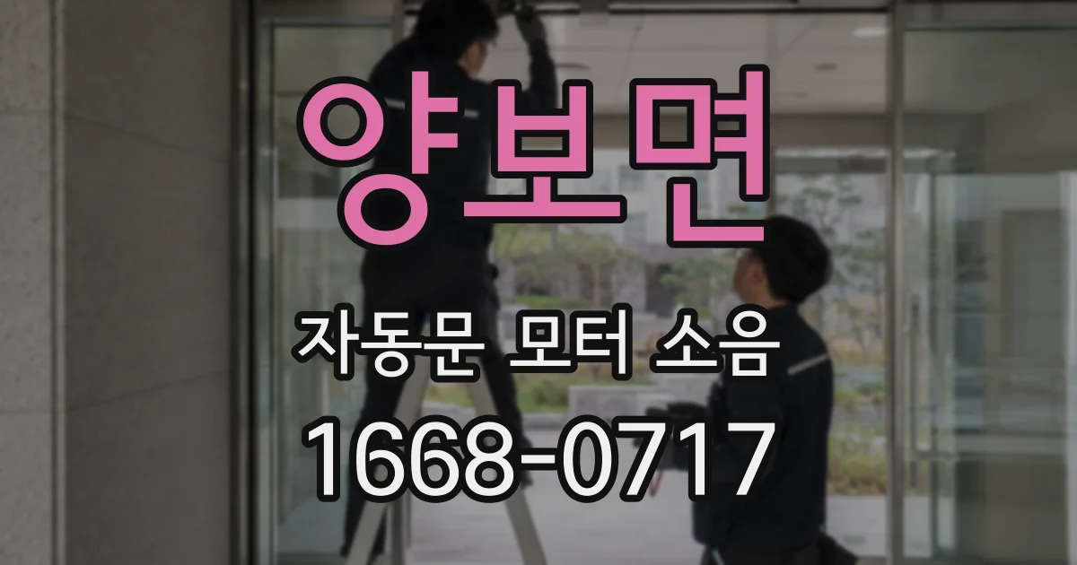 양보면 자동문 모터 소음
