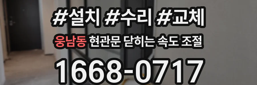 웅남동 현관문 닫히는 속도 조절