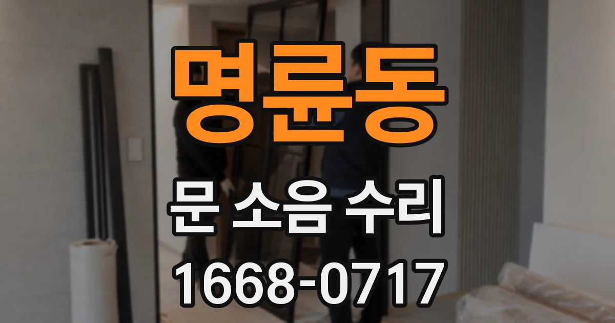 명륜동 문 소음 수리