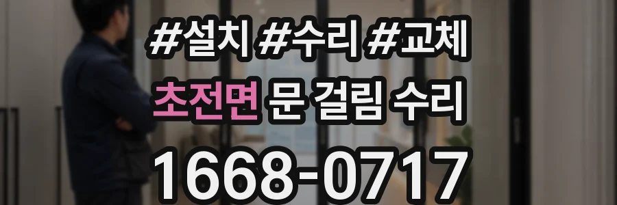 초전면 문 걸림 수리
