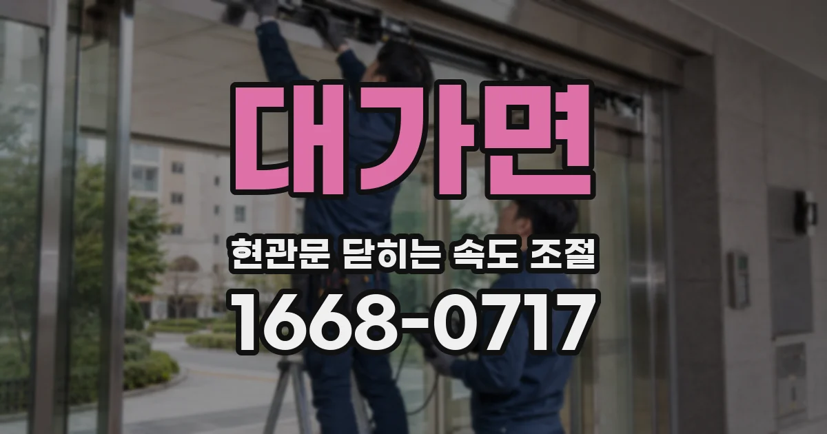 대가면 현관문 닫히는 속도 조절