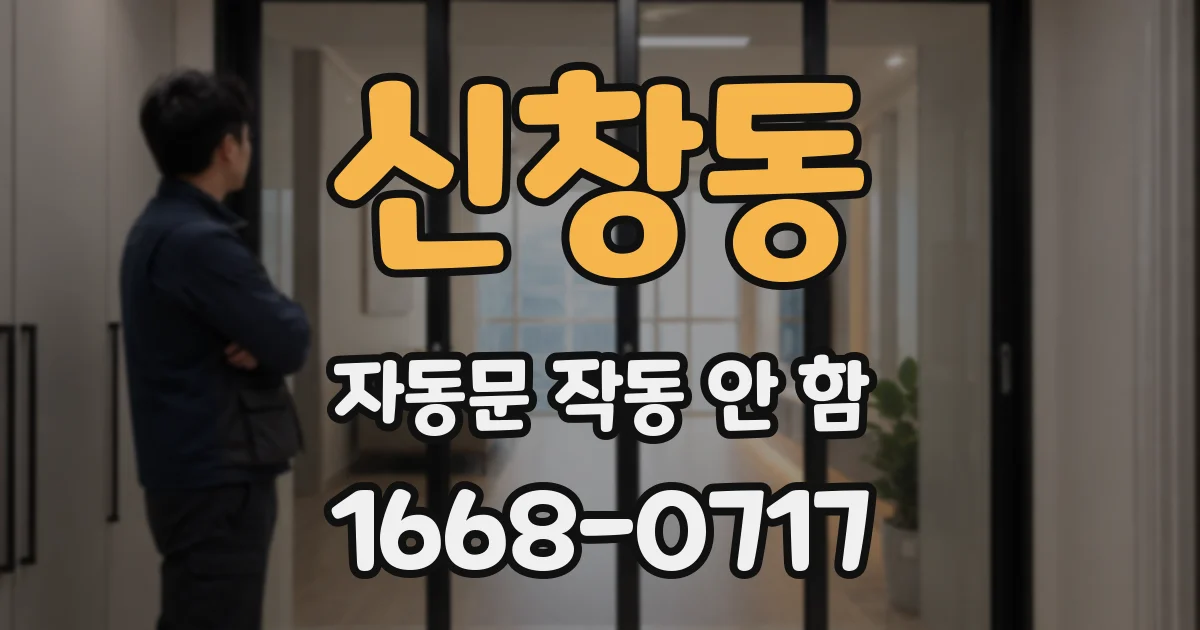 신창동 자동문 작동 안 함