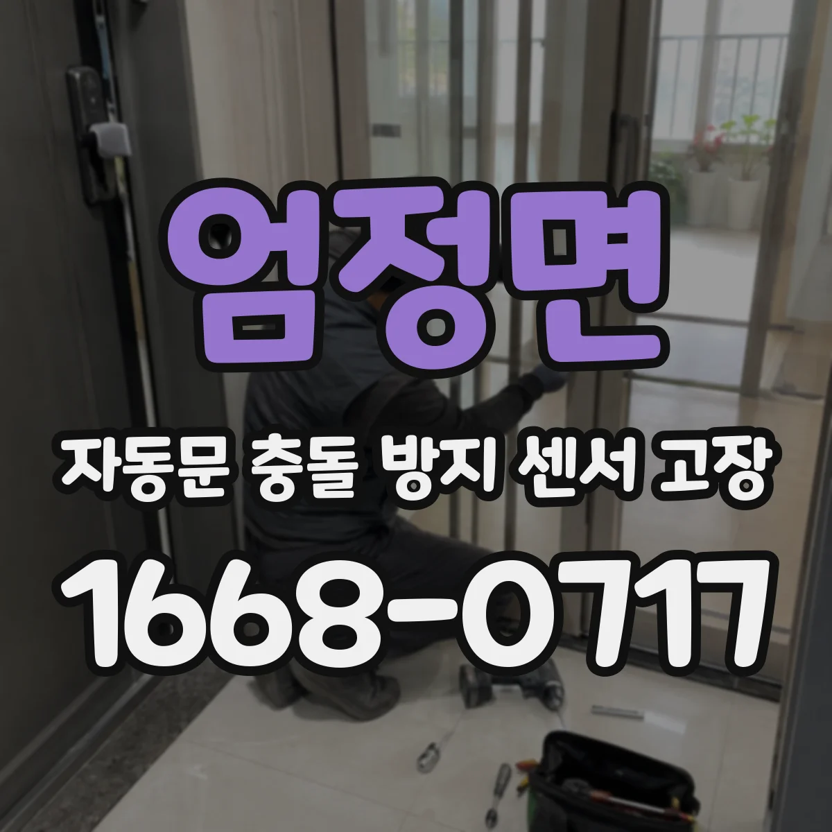 엄정면 자동문 충돌 방지 센서 고장