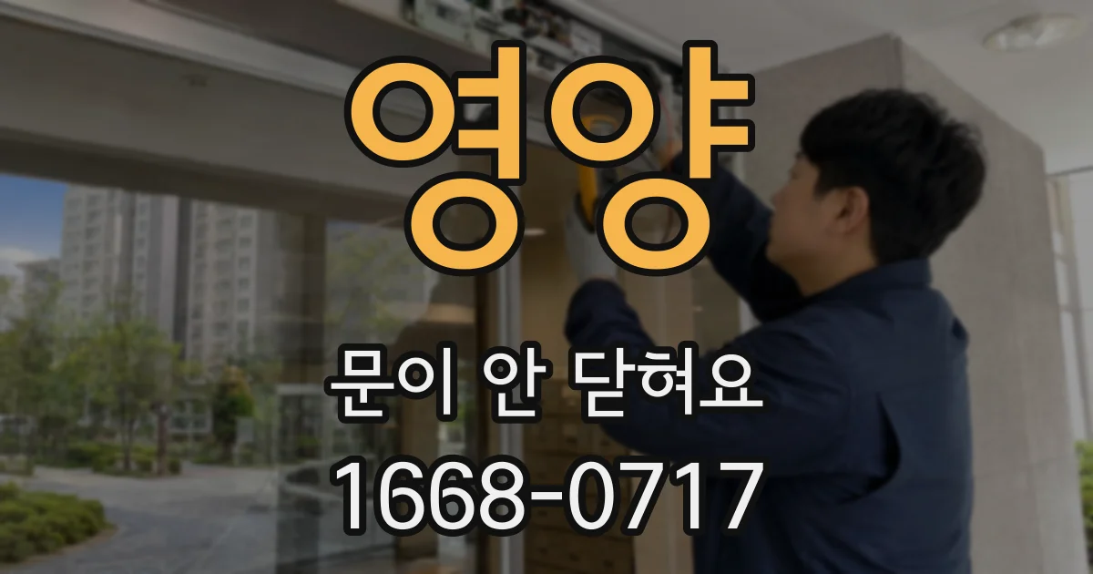 영양 문이 안 닫혀요