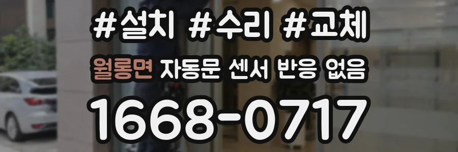 월롱면 자동문 센서 반응 없음