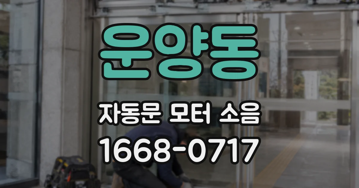 운양동 자동문 모터 소음