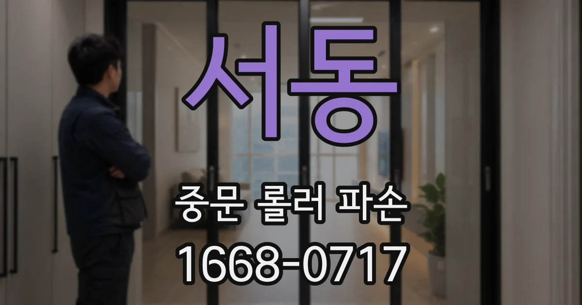 서동 중문 롤러 파손
