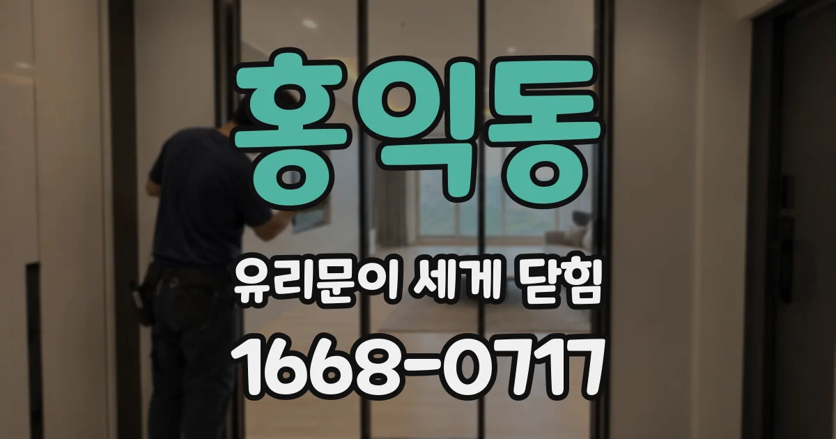 홍익동 유리문이 세게 닫힘