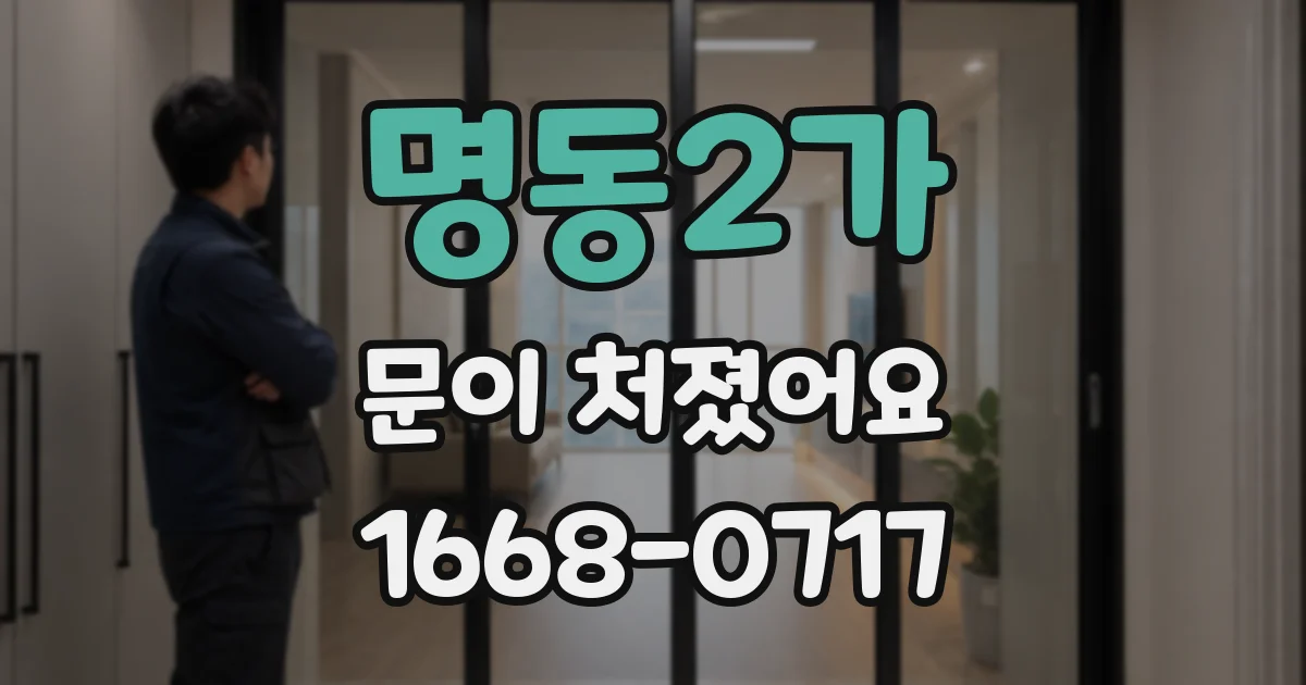 명동2가 문이 처졌어요