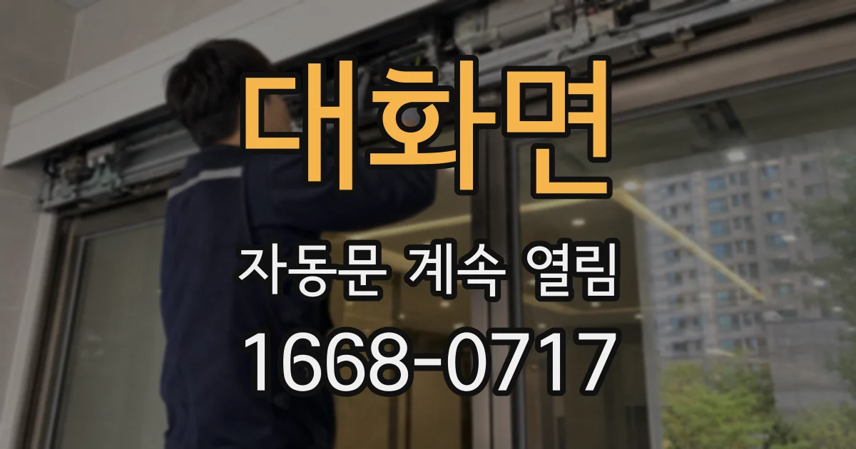 대화면 자동문 계속 열림