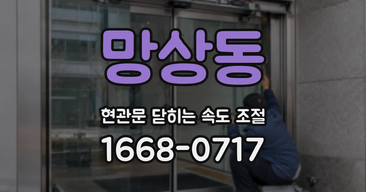 망상동 현관문 닫히는 속도 조절
