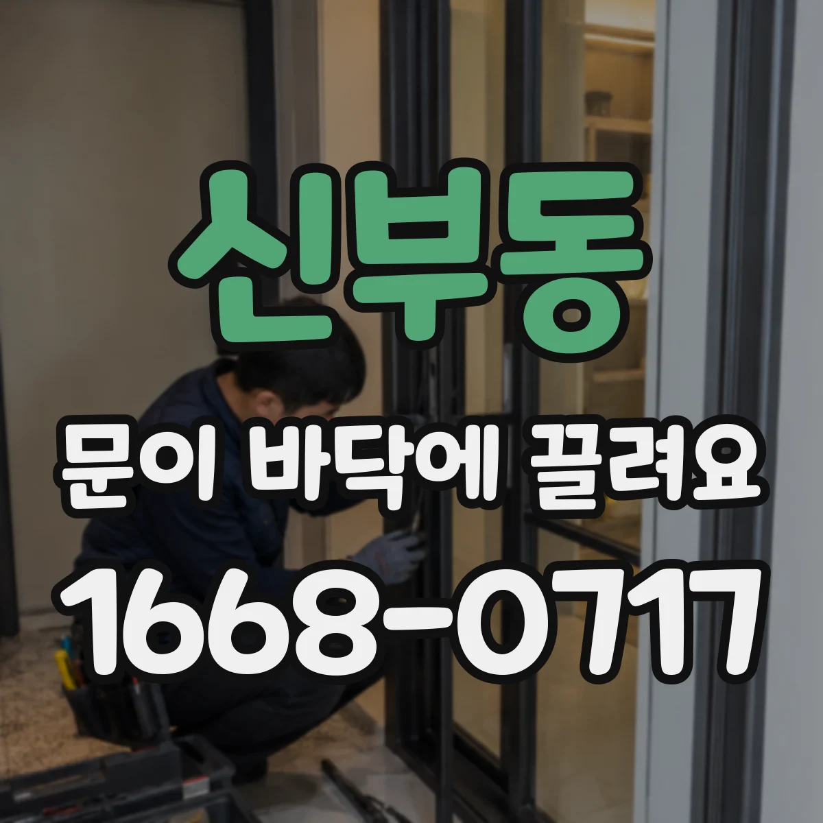 신부동 문이 바닥에 끌려요